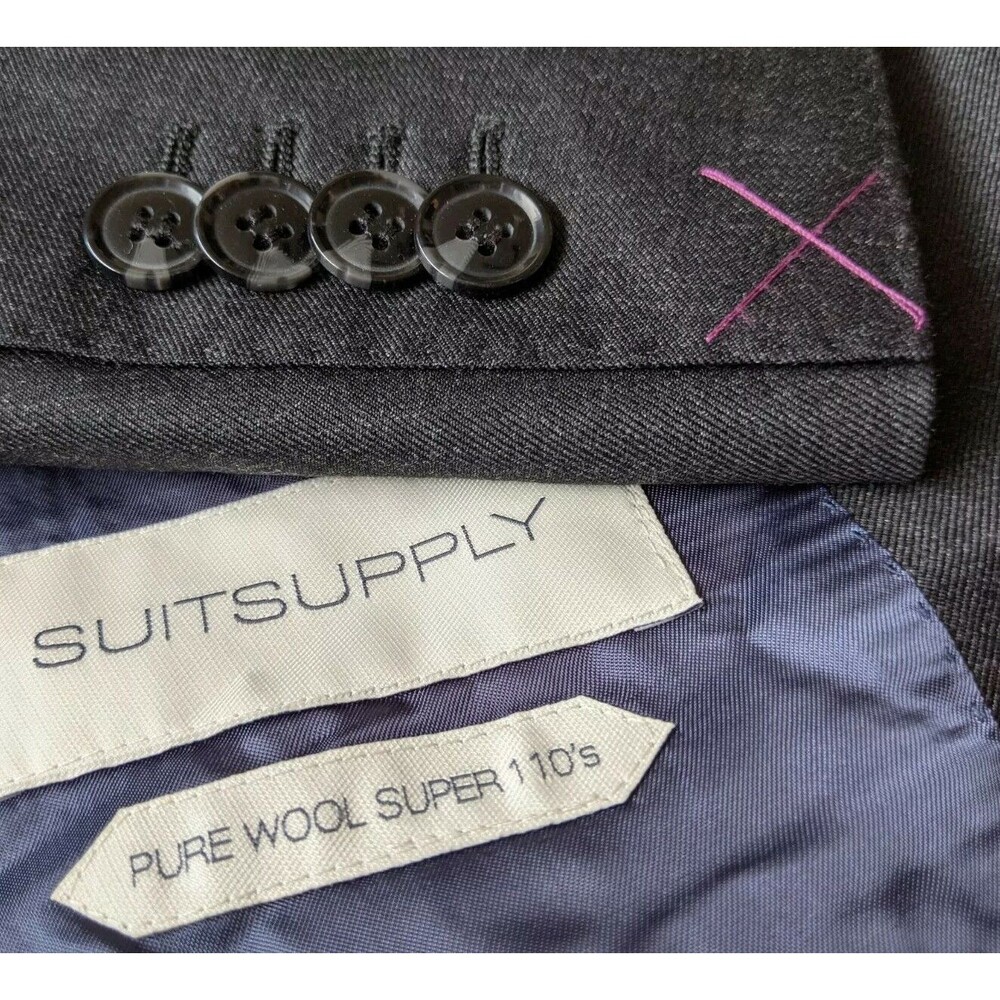 New SUITSUPPLY Napoli VBC Barberis Wool solid Gray Blazer Sport Jacket Coat 38S